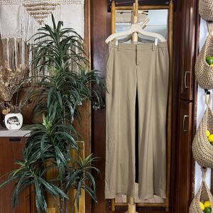 Gap Wide Leg Trouser 8L Tall Tan Camel Stretch Mid Rise Office Work Dress Pants